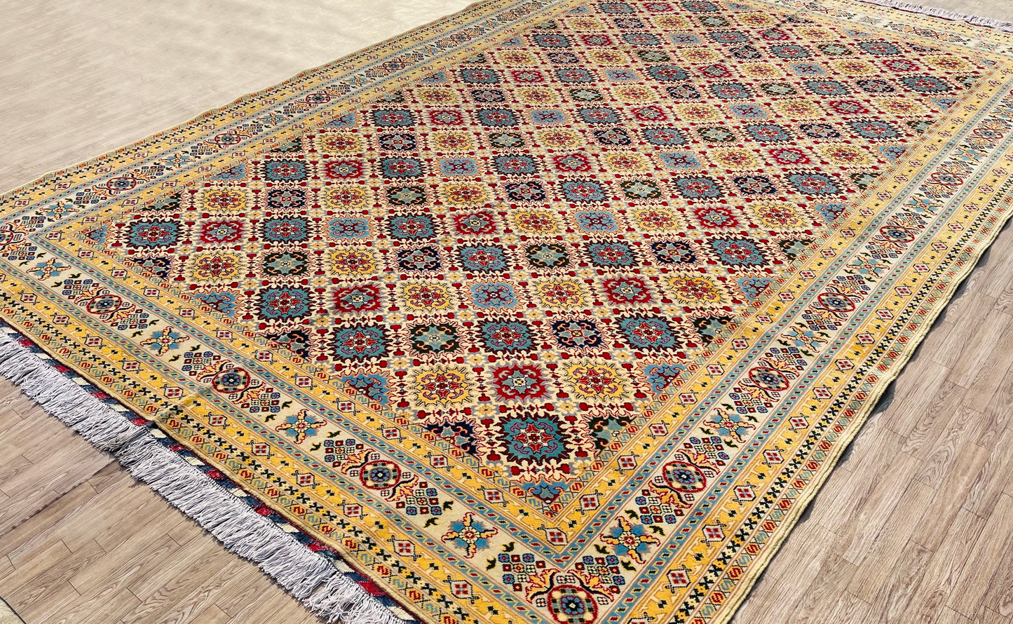 One of a Kind, Pure Wool, Naturally Dyed, Hand Knotted, Fine Afghan Tribal Merinos Area Rug – 11’ 6’’ x 8’ 6’’