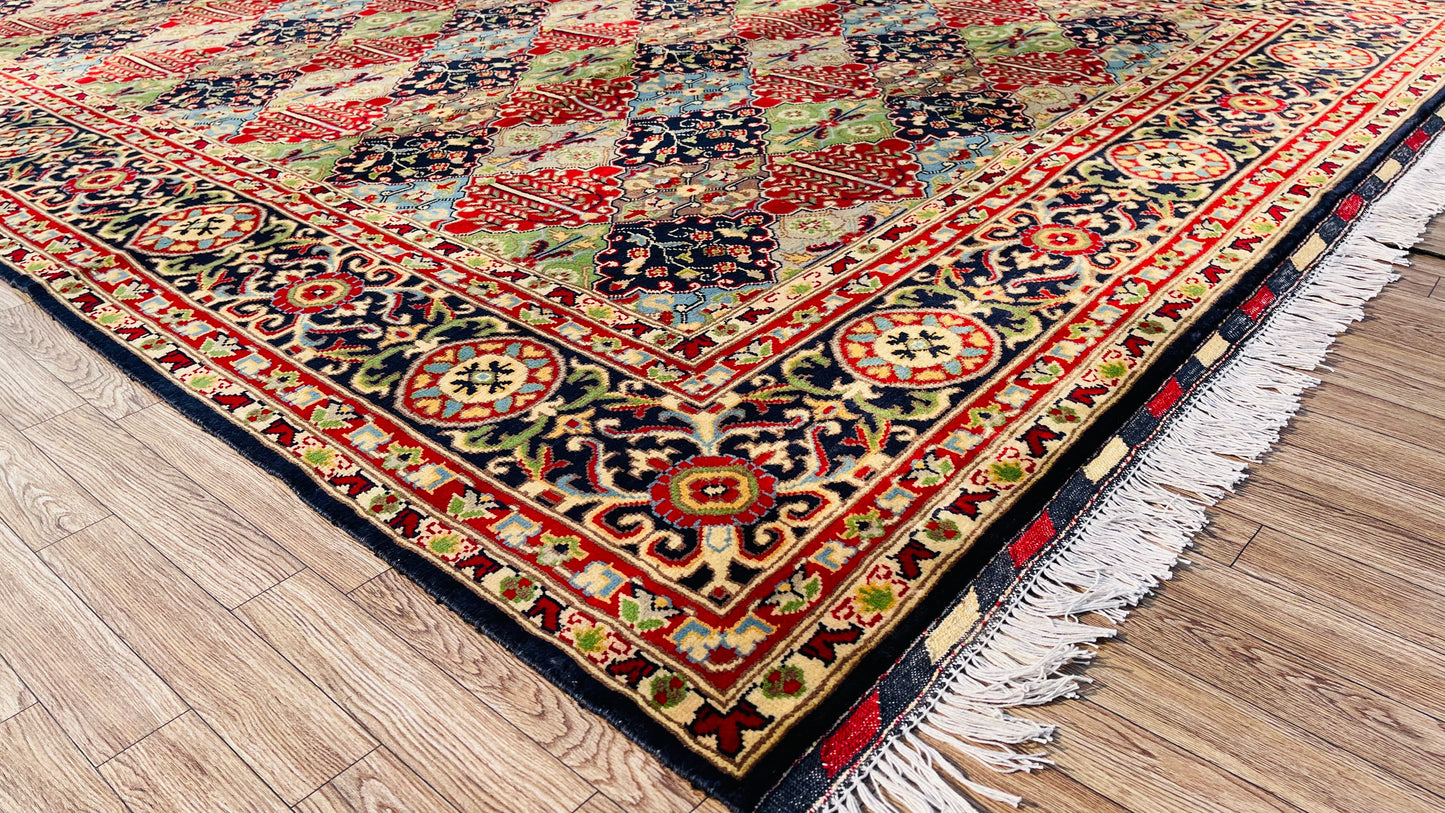 One of a Kind, Pure Wool, Naturally Dyed, Hand Knotted, Fine Afghan Tribal Merinos Area Rug – 9’ 6’’ x 6’ 6’’