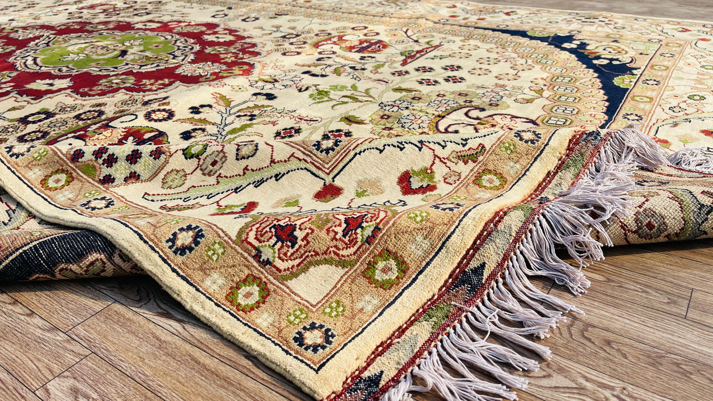 One of a Kind, Pure Wool, Naturally Dyed, Hand Knotted, Fine Afghan Tribal Merinos Area Rug – 9’ 7’’ x 6’ 8’’