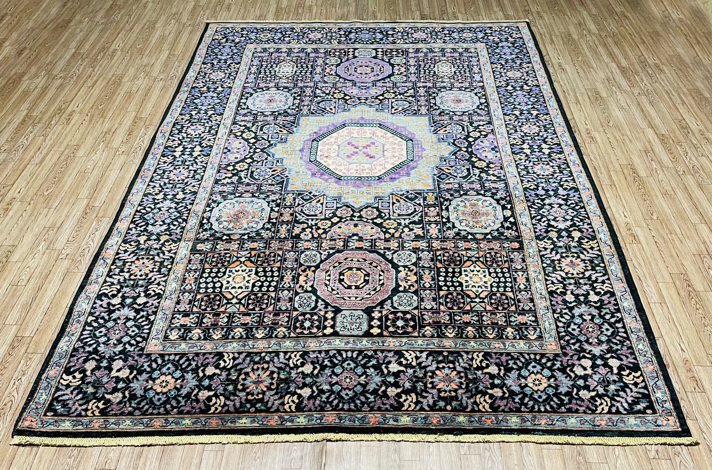 One of a Kind, Pure Wool, Naturally Dyed, Hand Knotted, Fine Afghan Tribal Mamluk Area Rug – 8’ 6’’ x 5’ 12’’