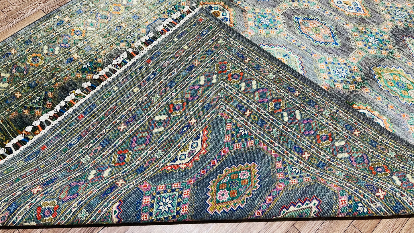 One of a Kind, Fine, Pure Wool, Naturally Dyed, Hand Knotted, Afghan Traditional Waziri Area Rug - 7’ 1’’ x 5’ 5’’