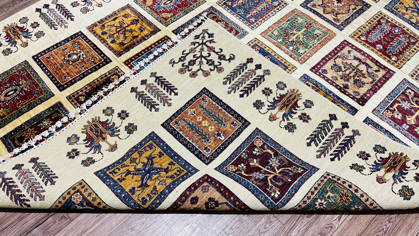 One of a Kind, Pure Wool, Naturally Dyed, Hand Knotted, Fine Afghan Traditional Aiyana Area Rug – 7’ 9’’ x 5’ 8’’