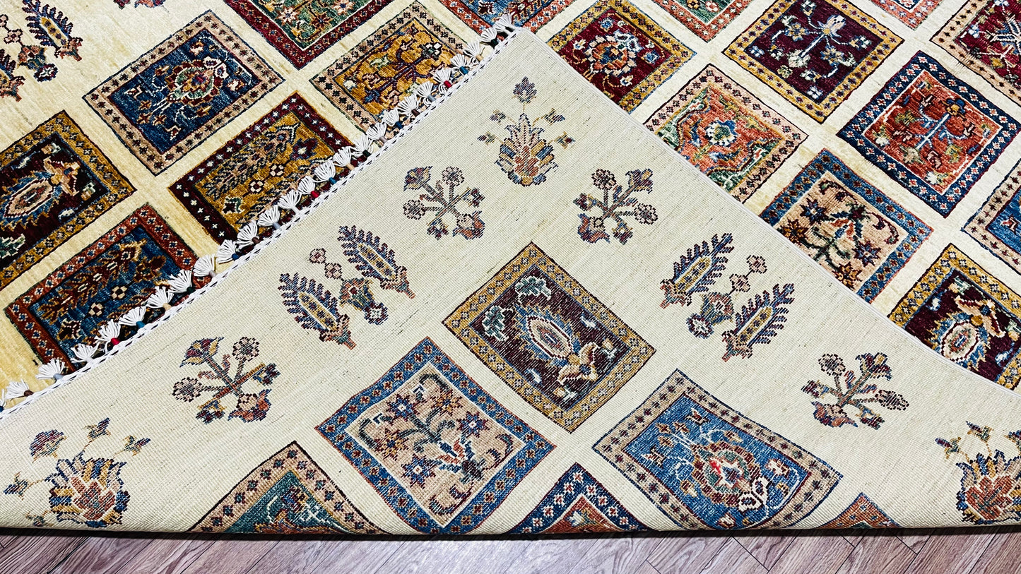 One of a Kind, Fine, Pure Wool, Hand Knotted, Afghan Traditional Aiyana Rug - 7’ 1’’ x 5’ 5’’