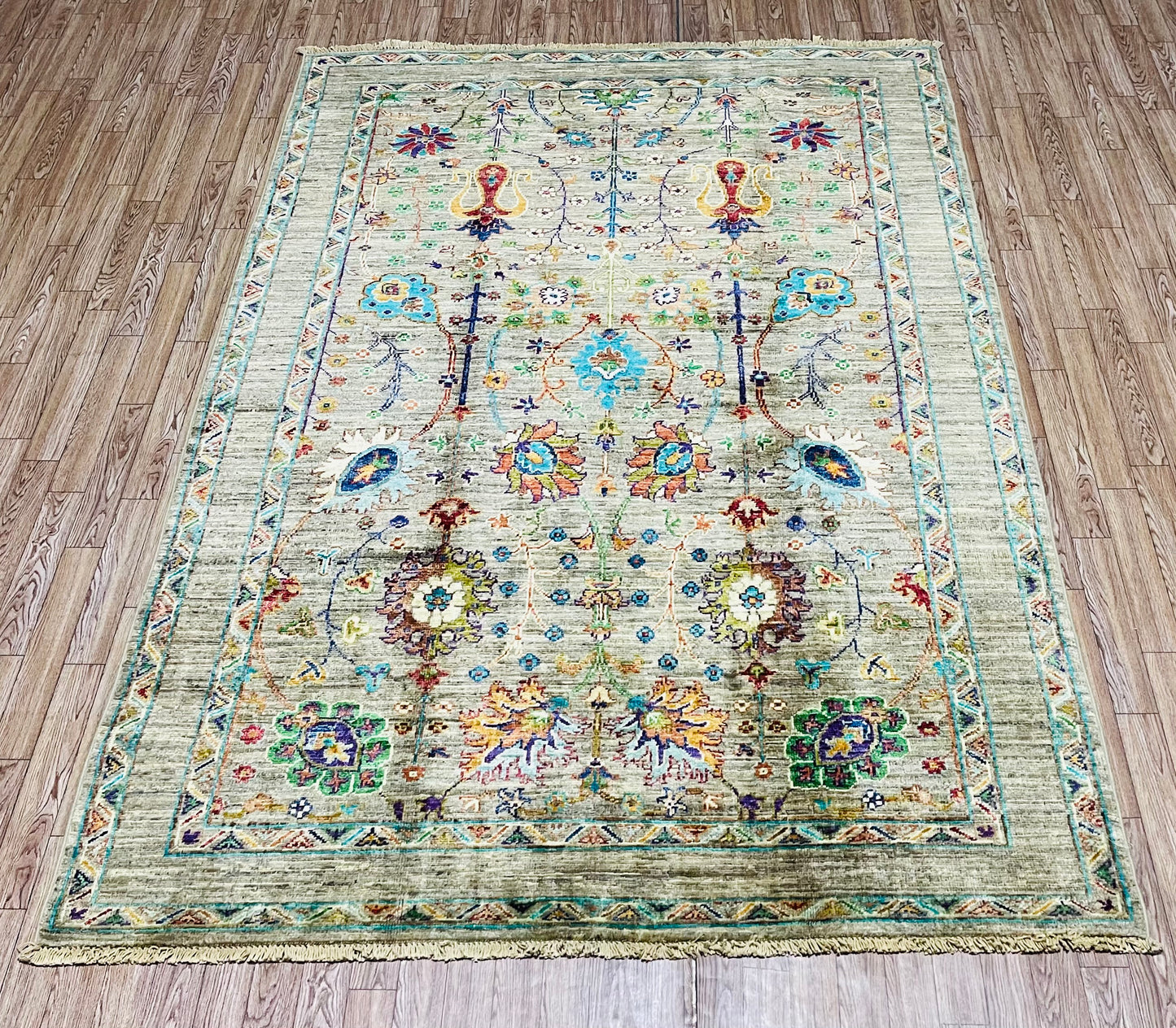 One of a Kind, Pure Wool, Naturally Dyed, Hand Knotted, Fine Afghan Traditional Sultani Area Rug – 6’ 2’’ x 4’ 1’’