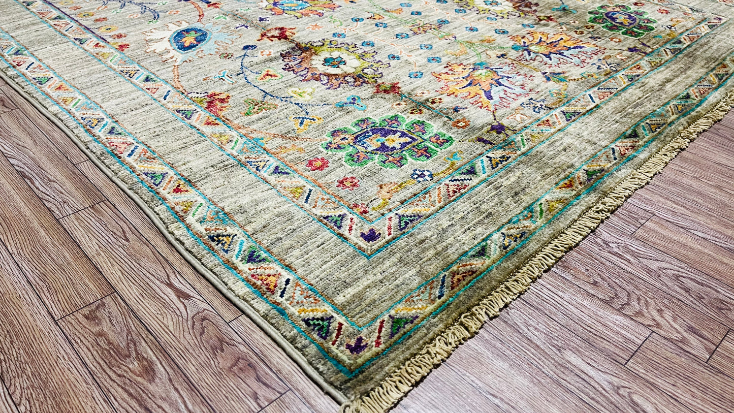 One of a Kind, Pure Wool, Naturally Dyed, Hand Knotted, Fine Afghan Traditional Sultani Area Rug – 6’ 2’’ x 4’ 1’’