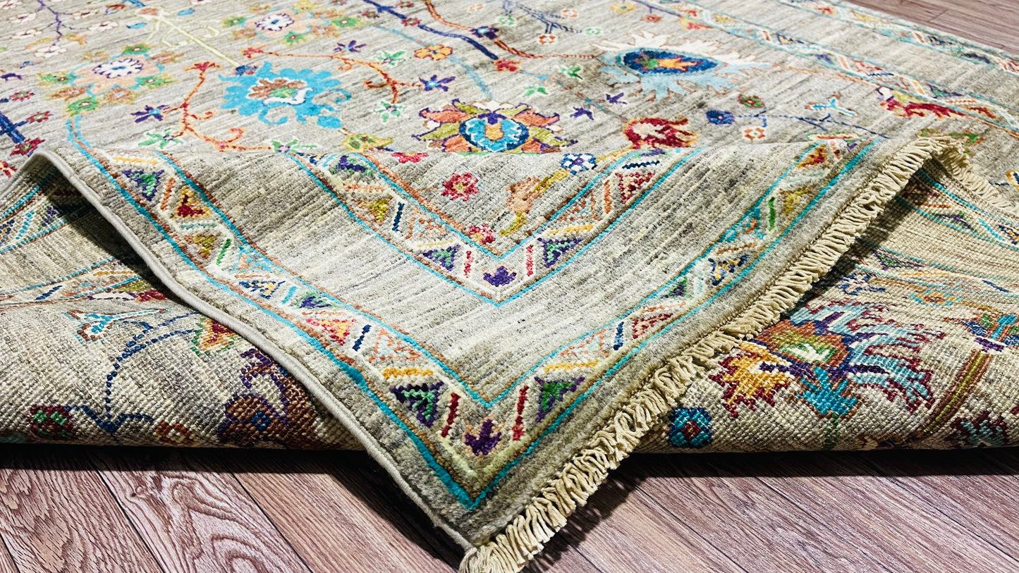 One of a Kind, Pure Wool, Naturally Dyed, Hand Knotted, Fine Afghan Traditional Sultani Area Rug – 6’ 2’’ x 4’ 1’’