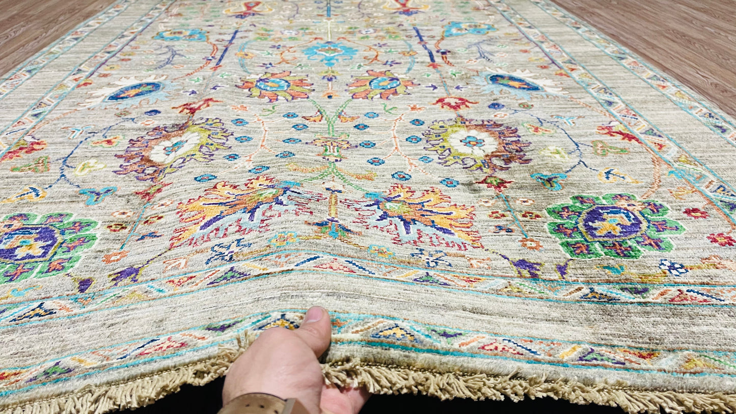 One of a Kind, Pure Wool, Naturally Dyed, Hand Knotted, Fine Afghan Traditional Sultani Area Rug – 6’ 2’’ x 4’ 1’’