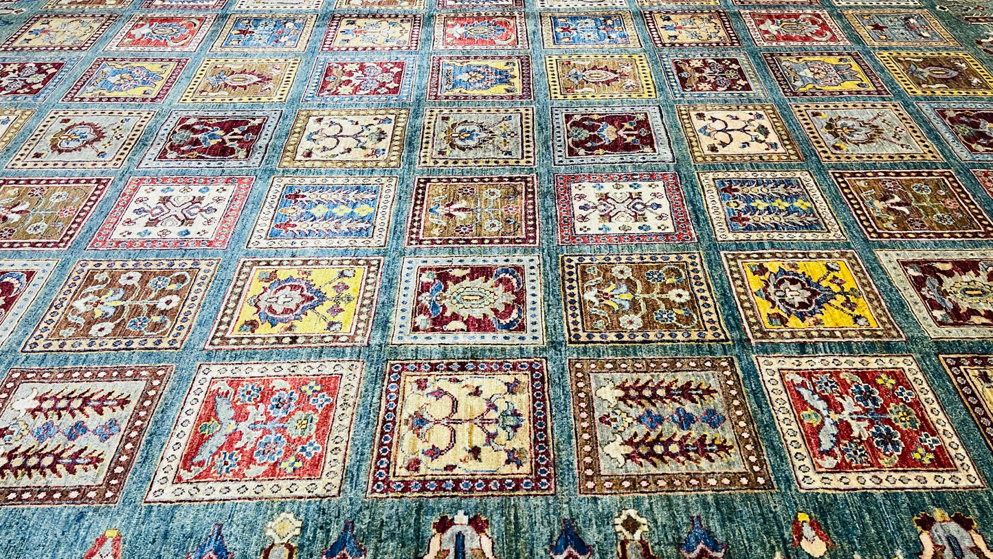 One of a Kind, Fine, Soft and Pure Wool, Hand Knotted, Afghan Traditional Aiyana Rug - 11’ 7’’ x 8’ 11’’