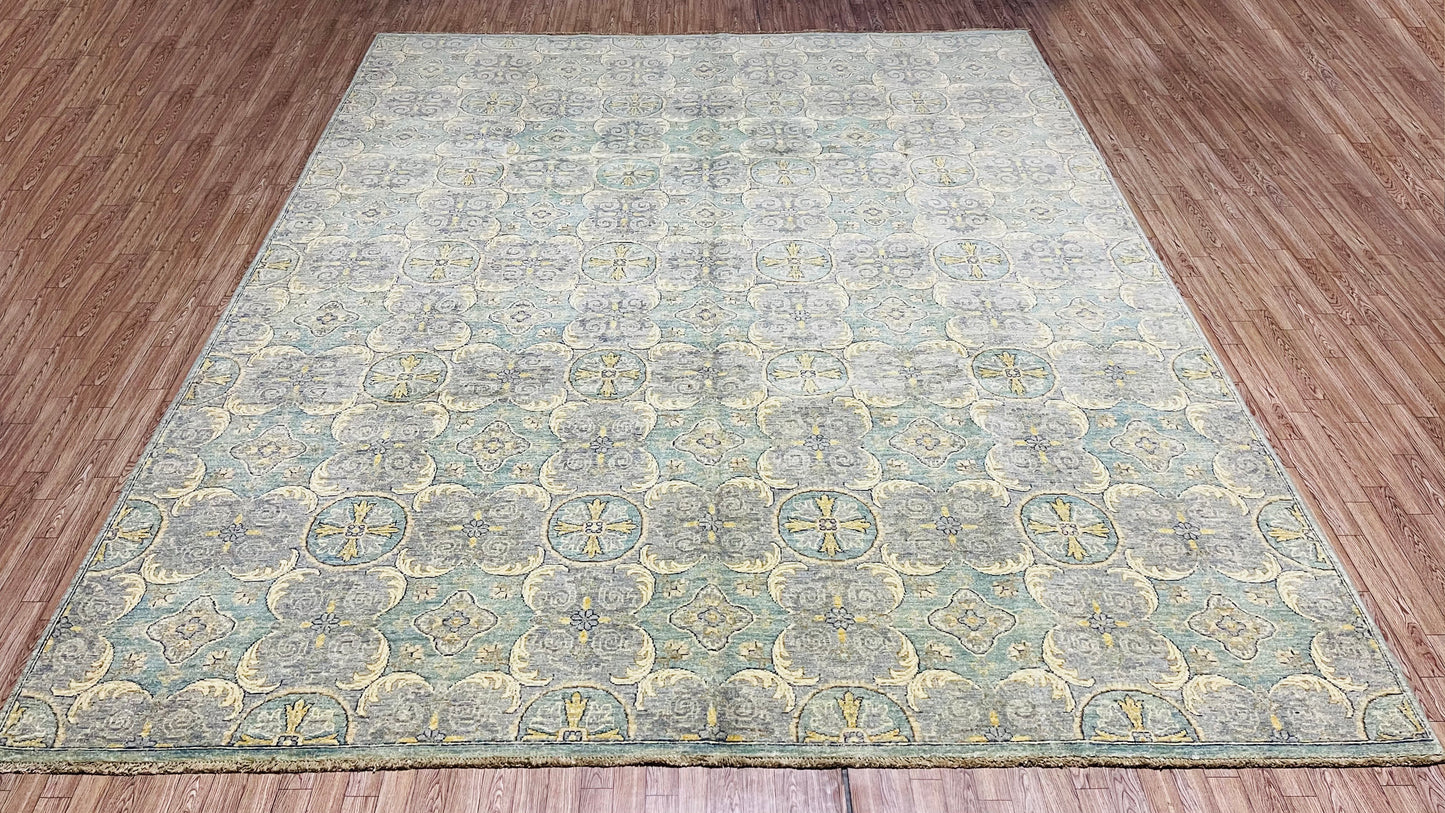 One of a Kind, Pure Wool, Naturally Dyed, Hand Knotted, Fine Afghan Traditional Chobi Area Rug – 10’ 0’’ x 8’ 0’’