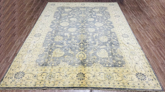 One of a Kind, Pure Wool, Naturally Dyed, Hand Knotted, Fine Afghan Traditional Chobi Area Rug – 11’ 6’’ x 8’ 1’’