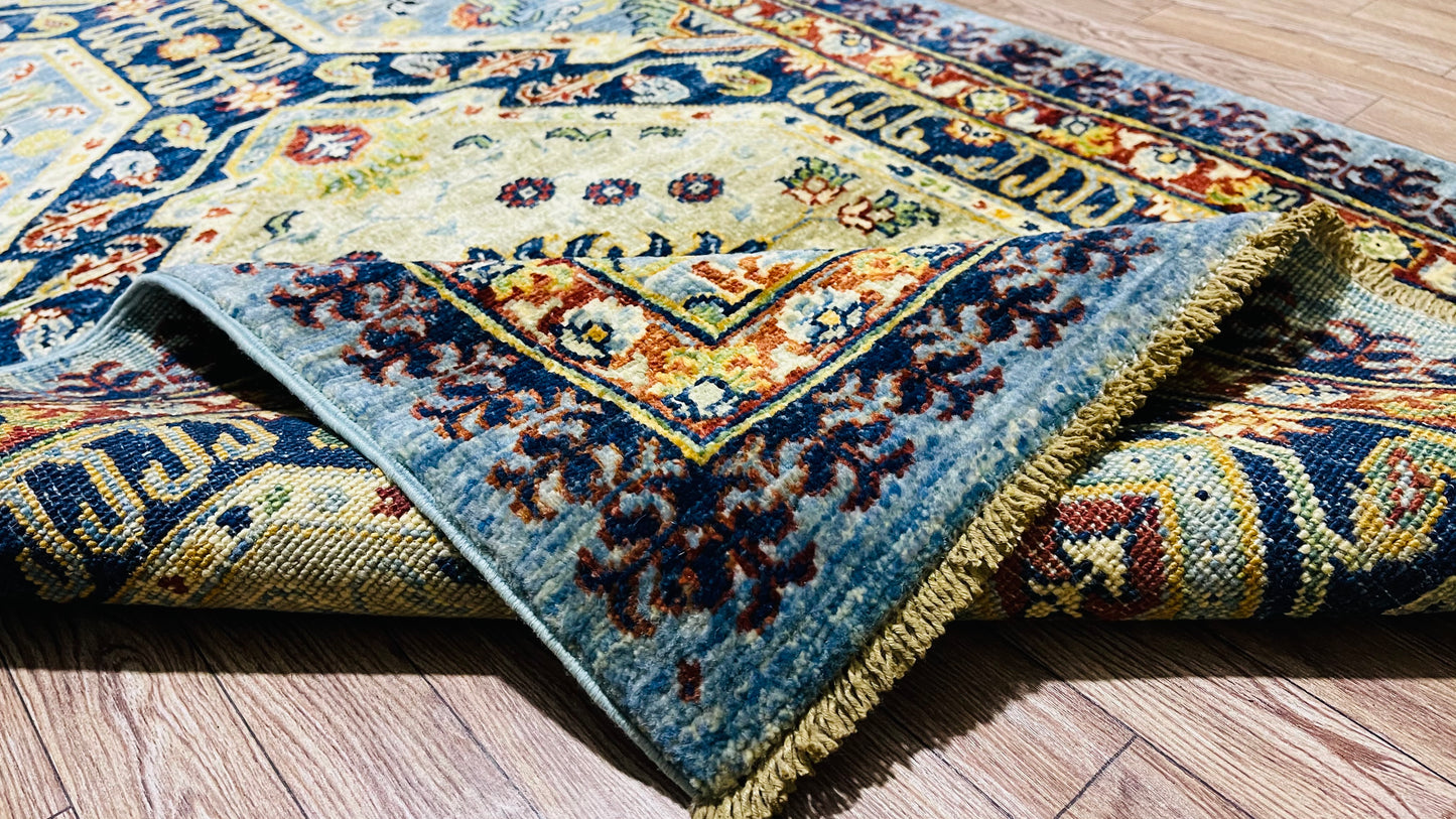 One of a Kind, Pure Wool, Naturally Dyed, Hand Knotted, Fine Afghan Traditional Chobi Runner Rug – 9’ 11’’ x 2’ 1’’