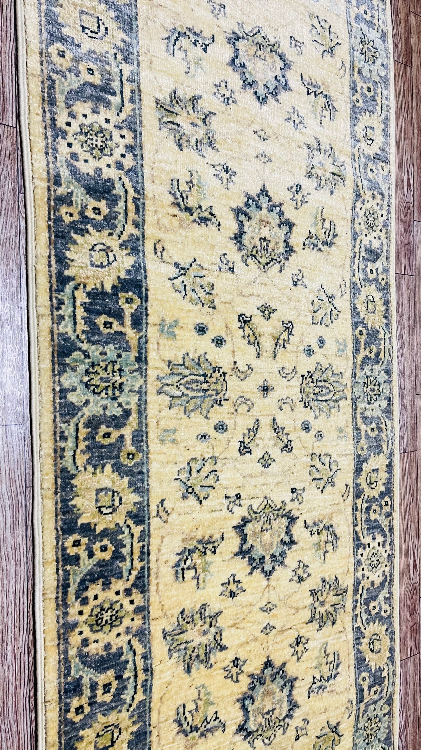 Pure Wool, Naturally Dyed, Hand Knotted, Fine Afghan Traditional Chobi Runner Rug - 5' 6'' x 1' 10''