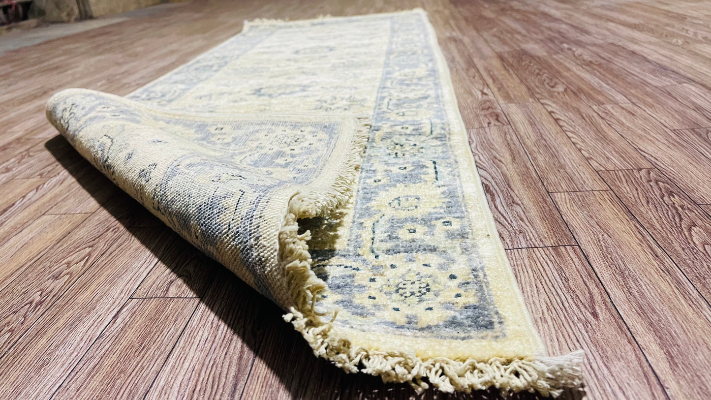 One of a Kind, Fine, Pure Wool, Naturally Dyed, Hand Knotted, Afghan Traditional Chobi Runner Rug - 5’ 7’’ x 1’ 11’’