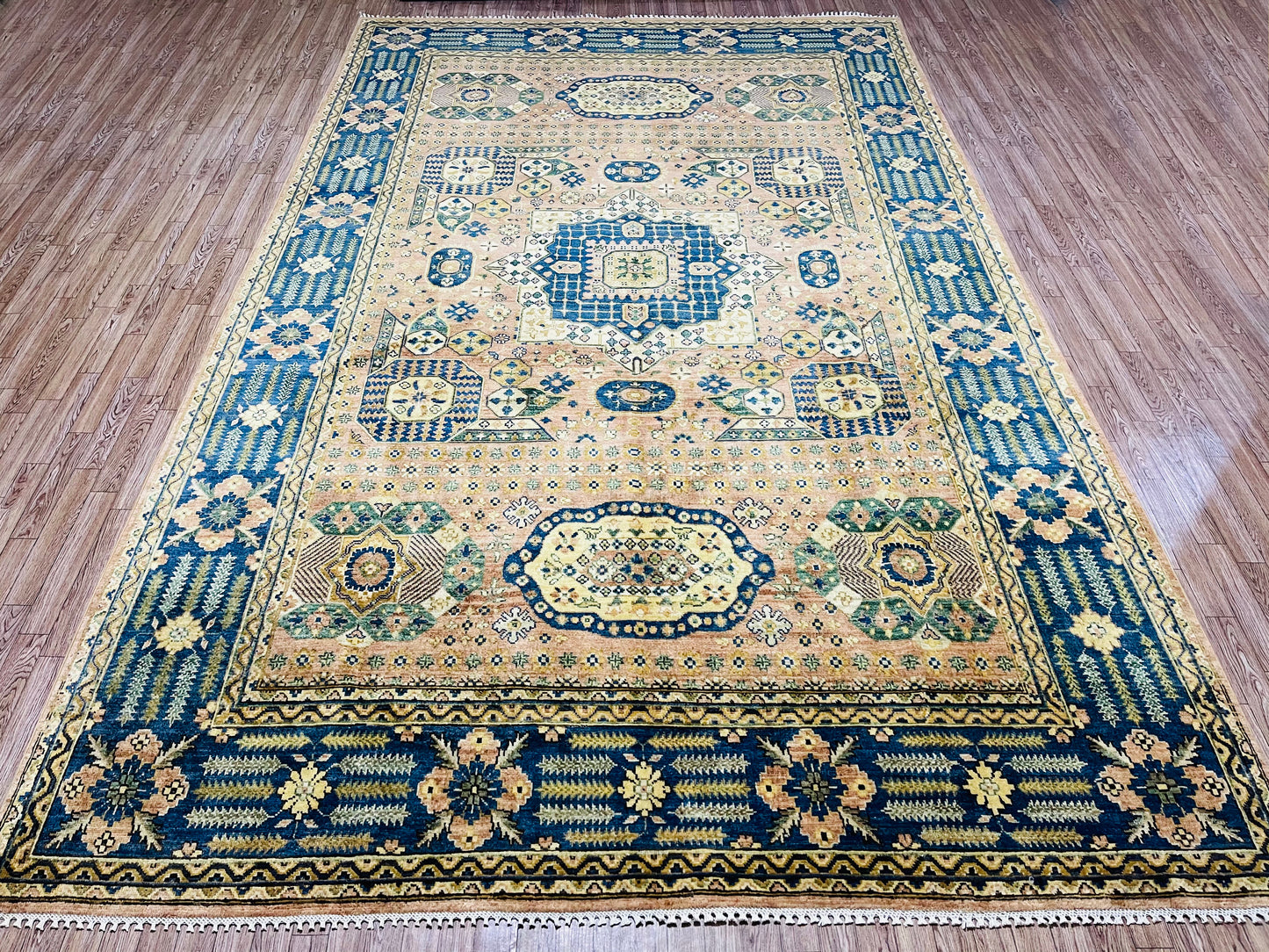 One of a Kind, Pure Wool, Naturally Dyed, Hand Knotted, Fine Afghan Tribal Mamluk Area Rug – 10’ 6’’ x 6’ 6’’