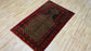 Pure Wool, Naturally Dyed, Hand Knotted, Fine Afghan Traditional Prayer Area Rug – 4’ 8’’ x 2’ 11’’