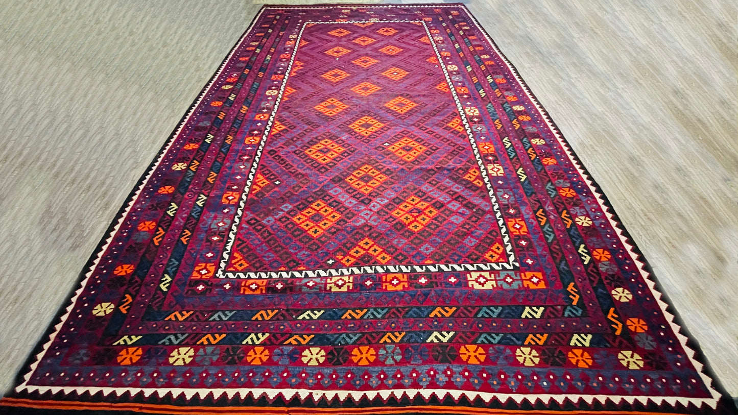 Afghan Handmade Rugd -  Ghalmori Kilim - 16’ 7’’ x 9’ 8'’