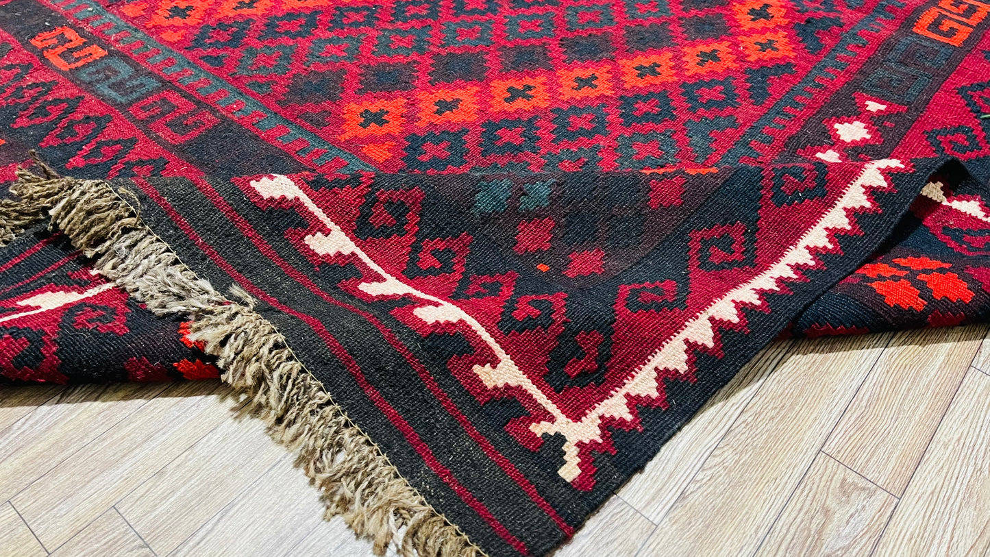 Afghan Handmade Rug - Ghalmori Kilim - 10’ 11’’ x 7’ 7’’