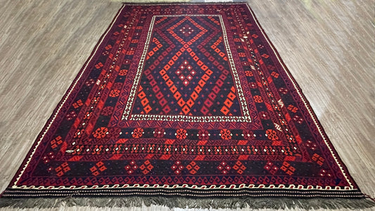 Colorful, Handwoven, Fine Afghan Ghalmori Kilim - Reversible Area Rug - 13’ 7’’ x 8’ 6’’