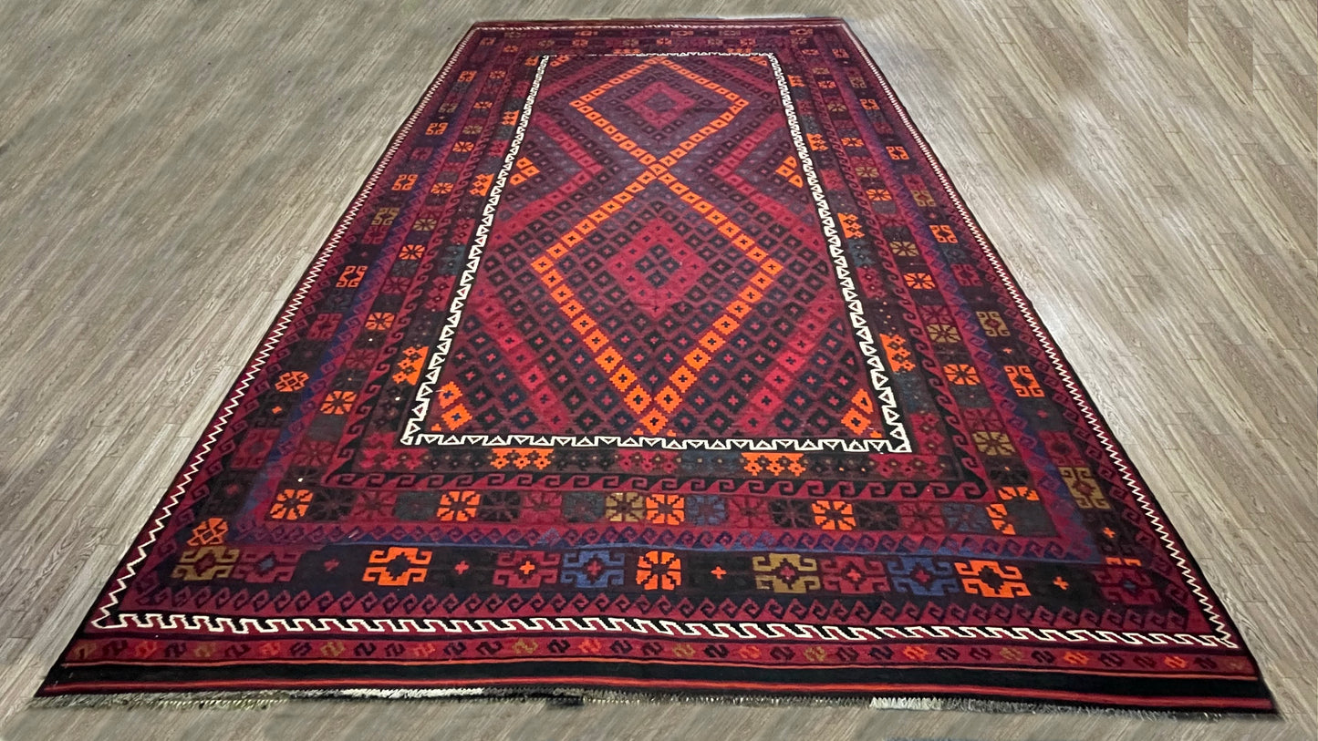 Afghan Handmade Rug - Ghalmori Kilim - 14’ 6’’ x 8’ 7'’