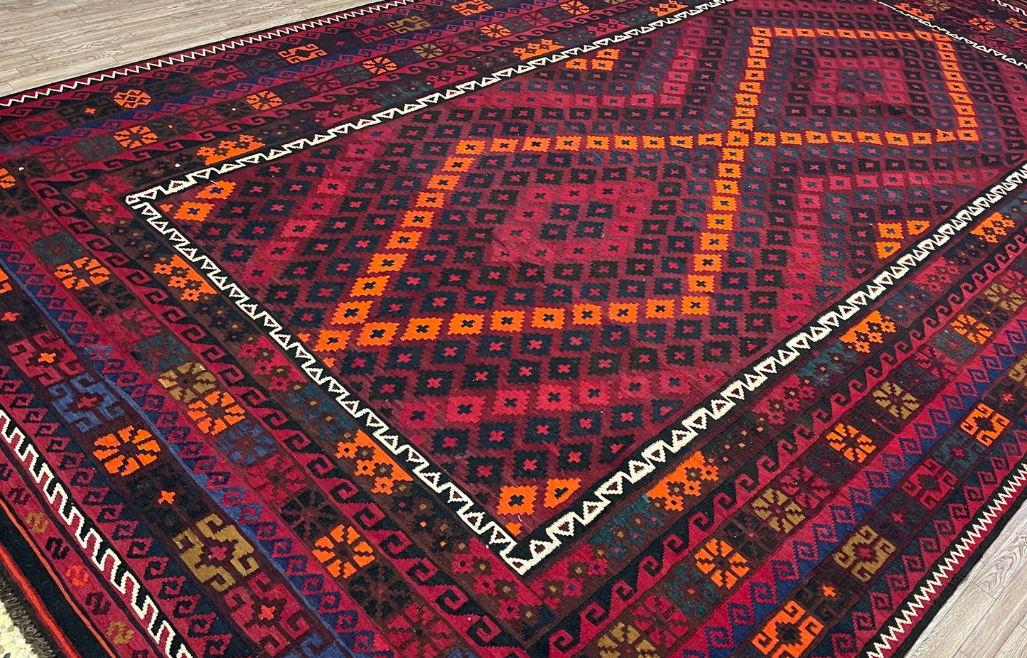 Afghan Handmade Rug - Ghalmori Kilim - 14’ 6’’ x 8’ 7'’