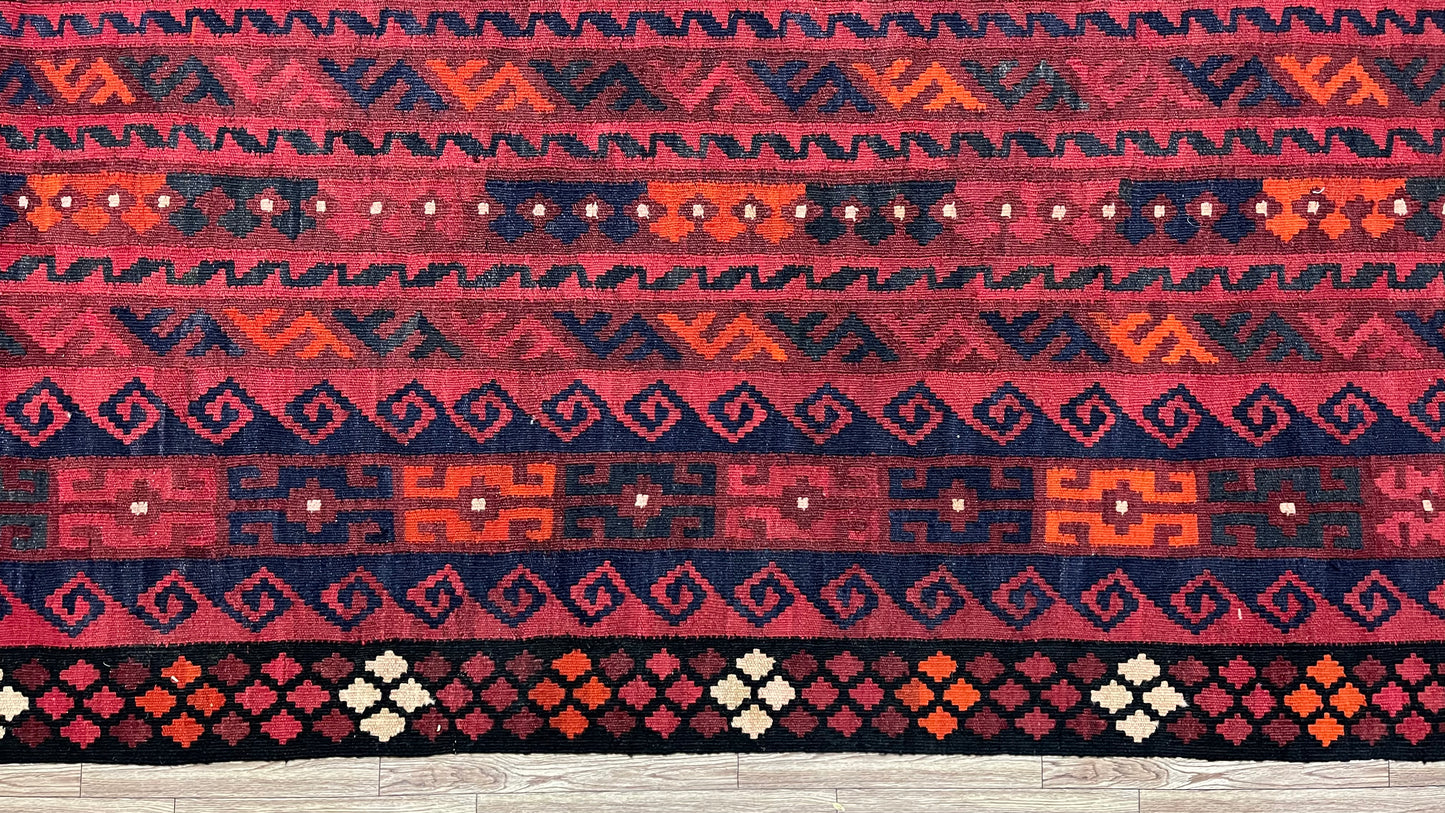 Afghan Handmade Rug -  Ghalmori Kilim - 15’ 6’’ x 9’ 11'’