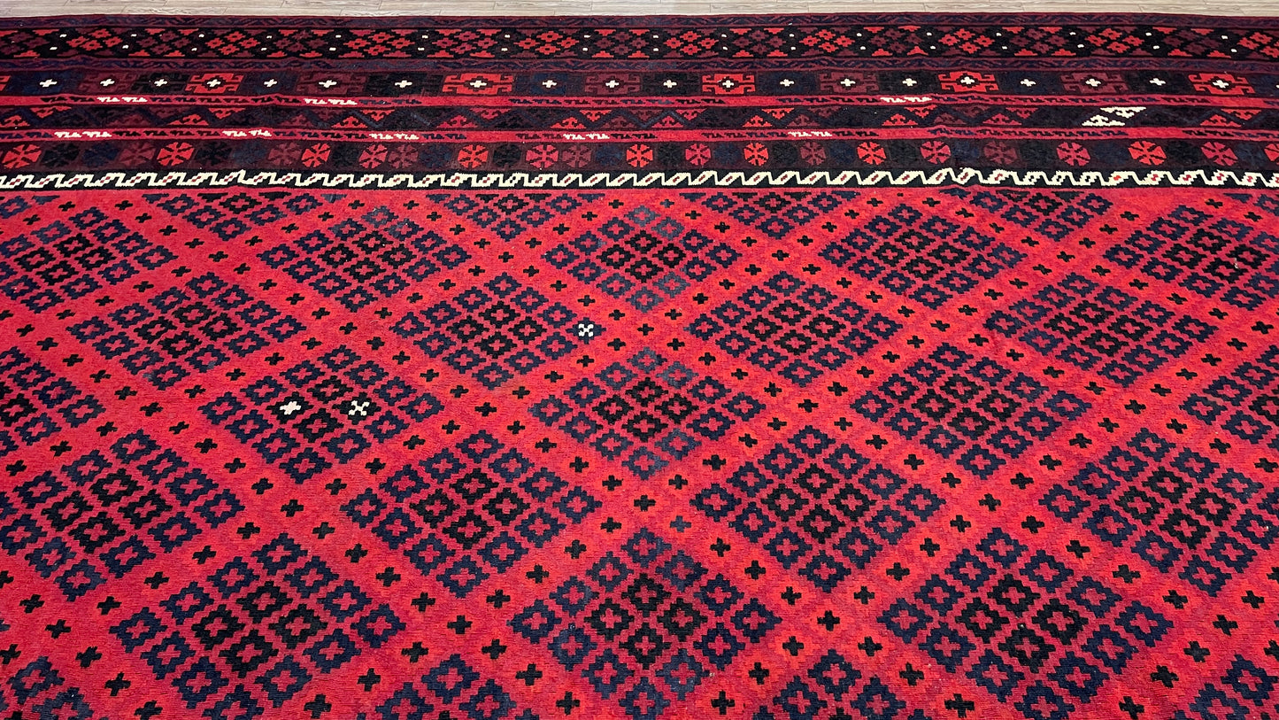 Afghan Handmad Rug - Ghalmori Kilim - 15’ 5’’ x 9’ 5'’