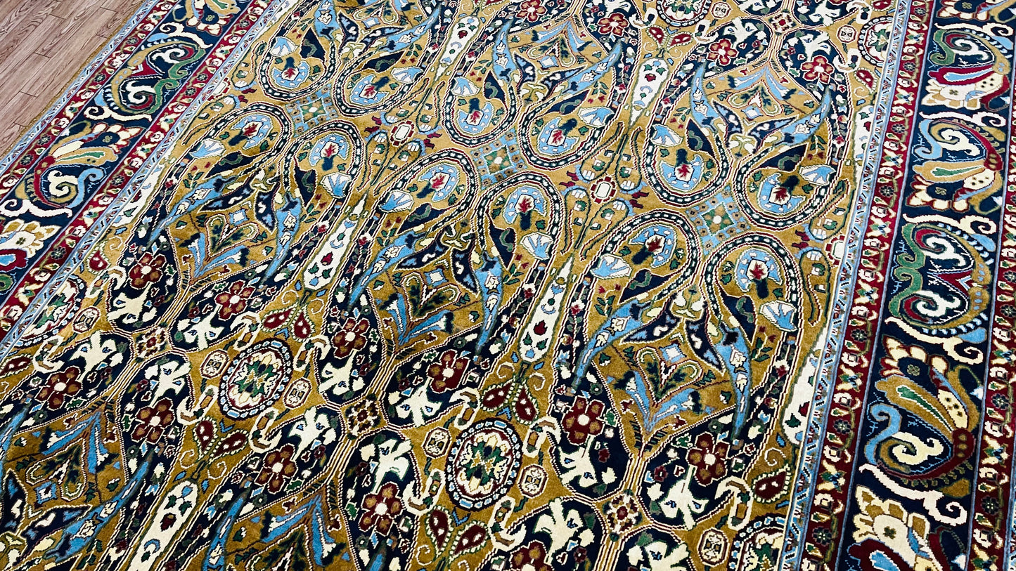 One of a Kind, Pure Wool, Naturally Dyed, Hand Knotted, Fine Afghan Tribal Merinos Area Rug - 9' 7'' x 6' 7''