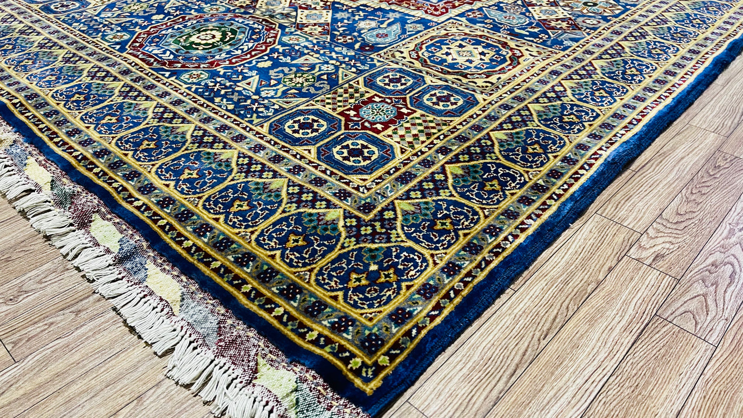 One of a kind, Pure Wool, Naturally Dyed, Hand Knotted, Fine Afghan Tribal Merinos Area Rug – 6’ 8’’ x 4’ 10’’