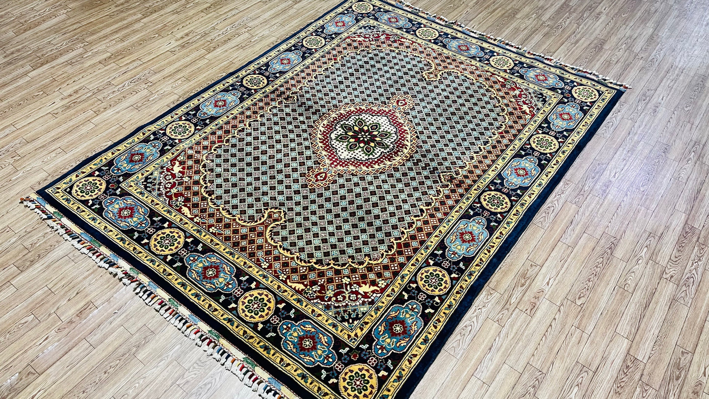 One of a Kind, Pure Wool, Naturally Dyed, Hand Knotted, Fine Afghan Tribal Merinos Area Rug – 6’ 6’’ x 4’ 10’’