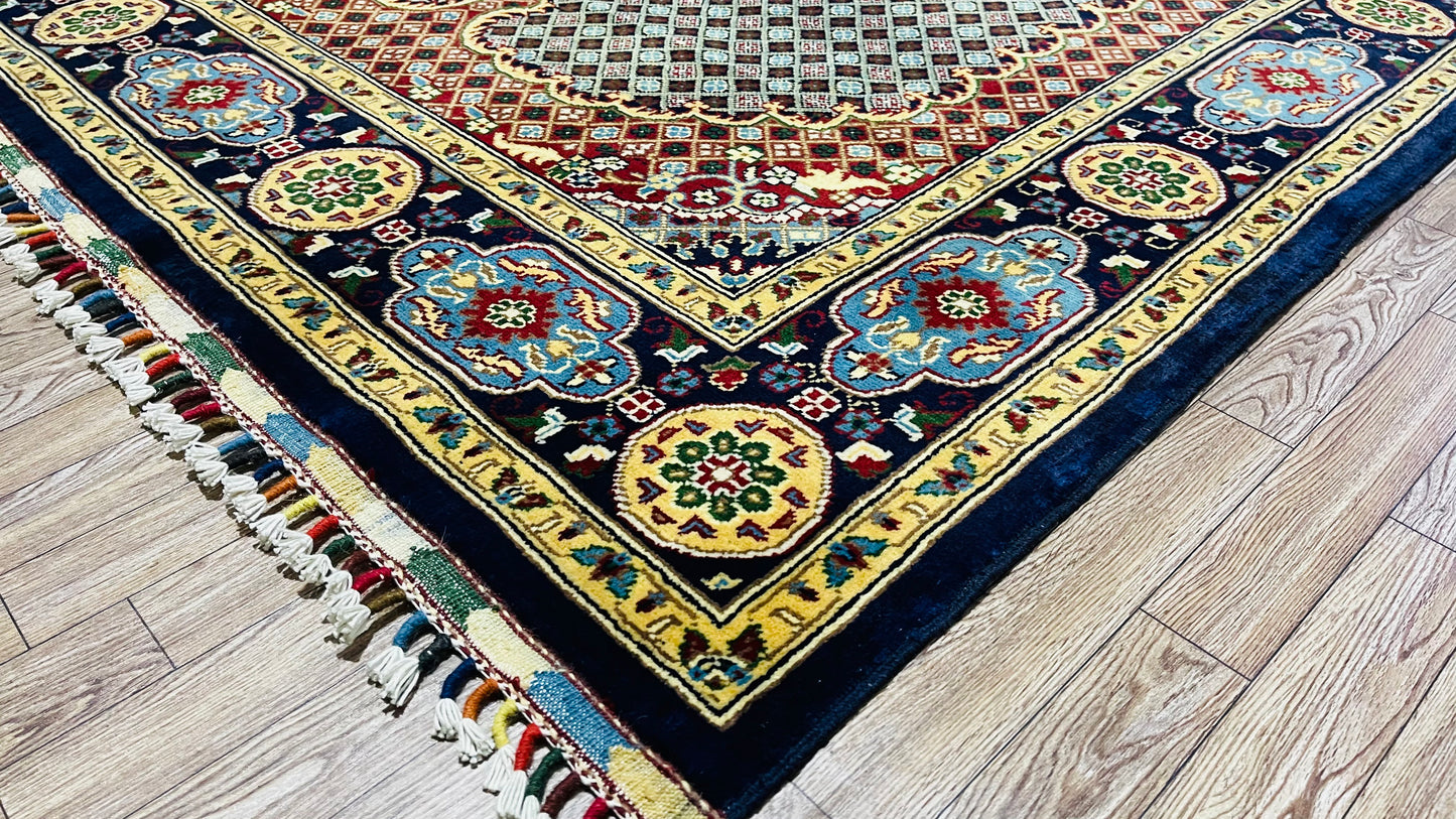 One of a Kind, Pure Wool, Naturally Dyed, Hand Knotted, Fine Afghan Tribal Merinos Area Rug – 6’ 6’’ x 4’ 10’’