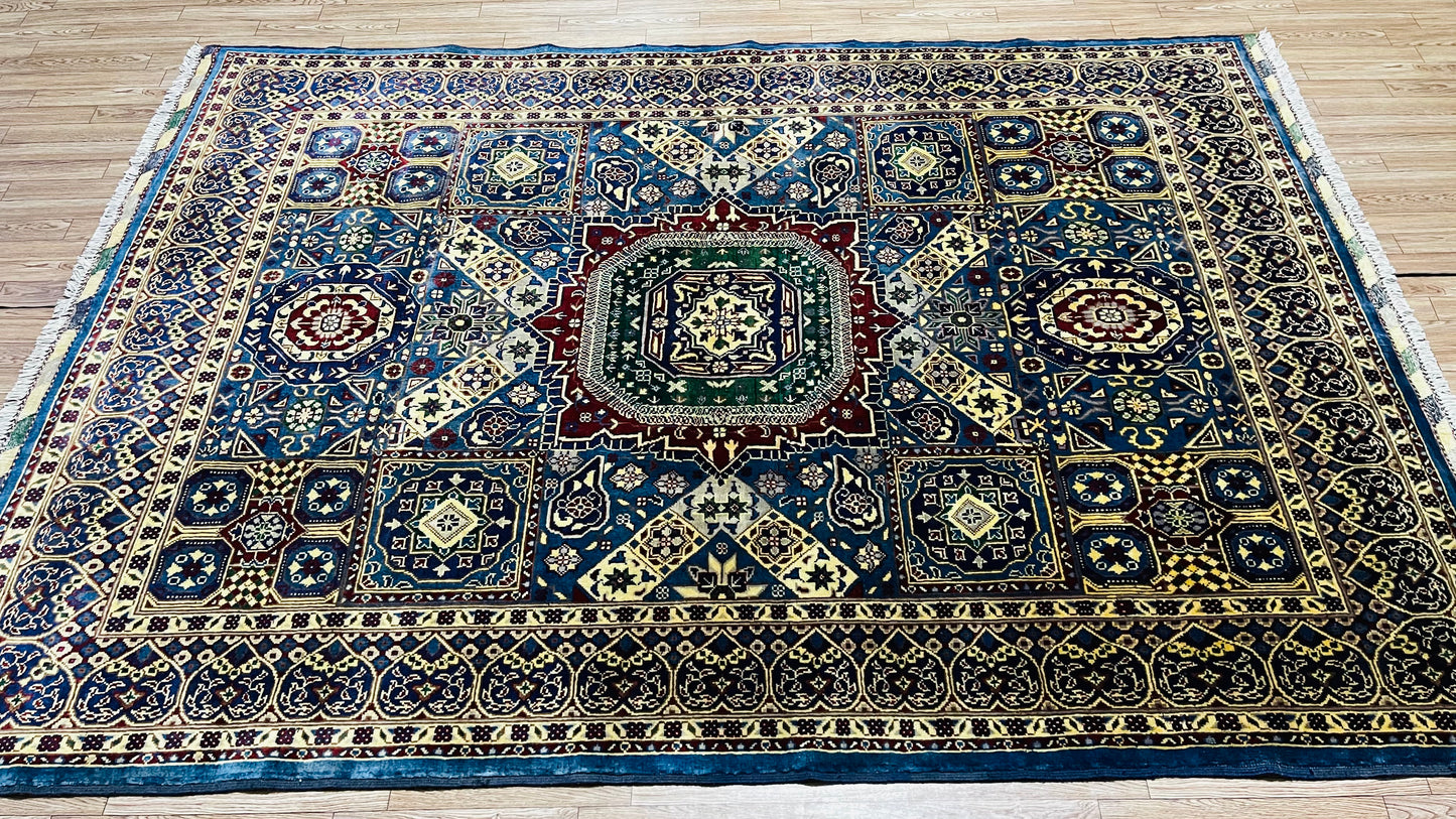 One of a Kind, Pure Wool, Naturally Dyed, Hand Knotted, Fine Afghan Tribal Merinos Area Rug – 6’ 10’’ x 4’ 10’’