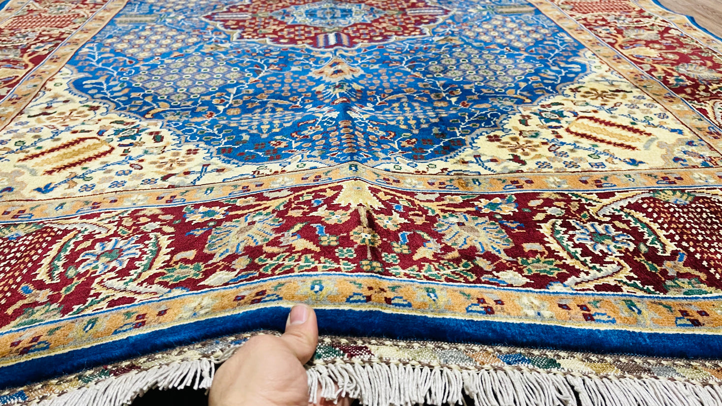 One of a Kind, Pure Wool, Naturally Dyed, Hand Knotted, Fine Afghan Tribal Merinos Area Rug - 6' 7'' x 4' 11''