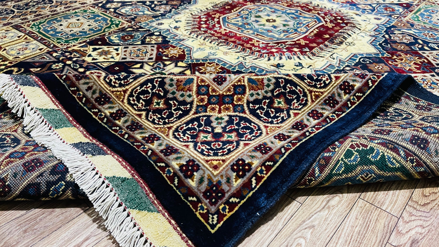 One of a Kind, Pure Wool, Naturally Dyed, Hand Knotted, Fine Afghan Tribal Merinos Area Rug – 6’ 9’’ x 4’ 11’’