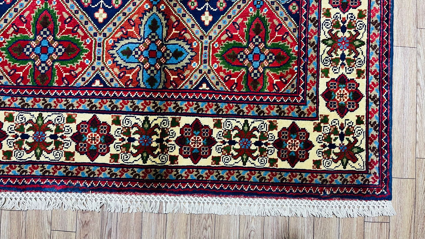 One of a Kind, Pure Wool, Naturally Dyed, Hand Knotted, Fine Afghan Tribal Merinos Area Rug – 6’ 6’’ x 4’ 9’’