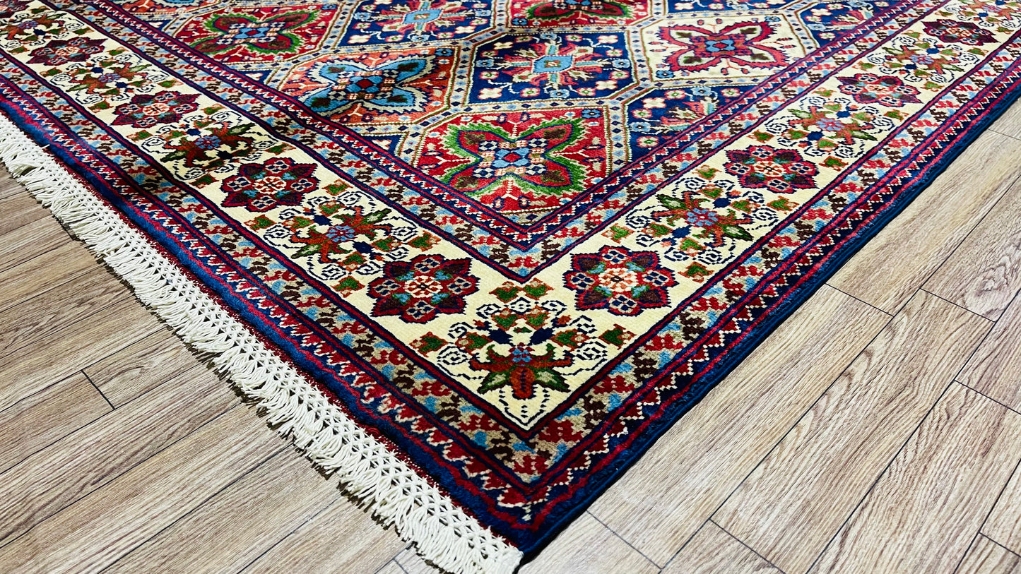 One of a Kind, Pure Wool, Naturally Dyed, Hand Knotted, Fine Afghan Tribal Merinos Area Rug – 6’ 6’’ x 4’ 9’’