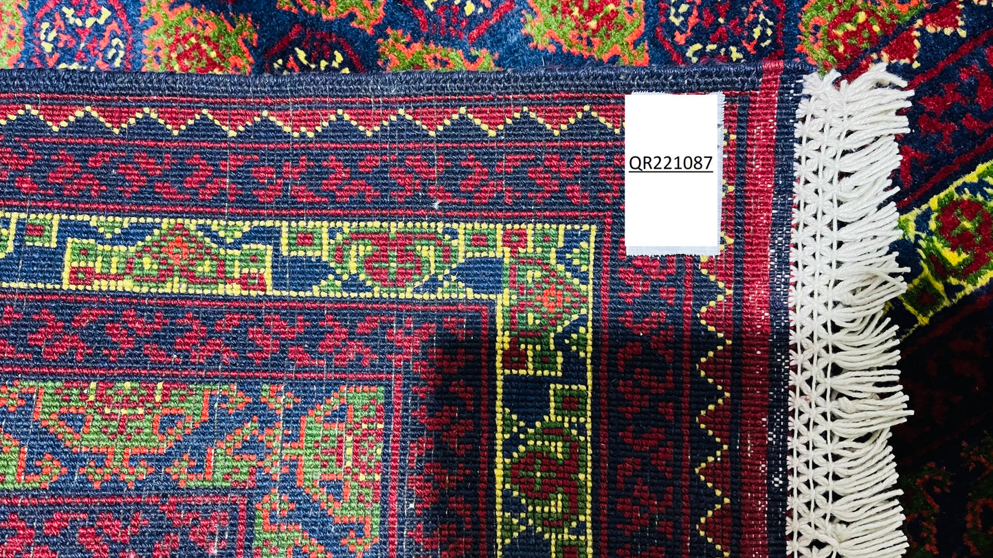 Beautiful, Pure Wool, Naturally Dyed, Hand Knotted, Fine Afghan Traditional Mauri Gul Area Rug – 6’ 5’’ x 4’ 10’’