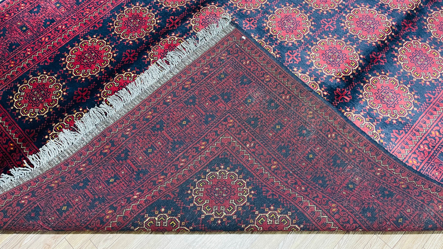 Pure Wool, Naturally Dyed, Hand Knotted, Fine Afghan Traditional Feel Pai Area Rug – 7’ 6’’ x 5’ 5’’