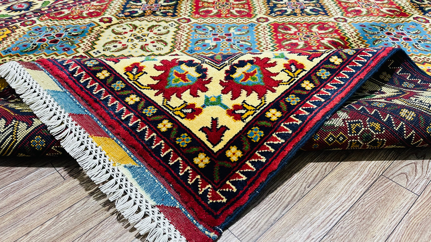 One of a Kind, Pure Wool, Naturally Dyed, Hand Knotted, Fine Afghan Tribal Merinos Area Rug – 6’ 9’’ x 4’ 10’’