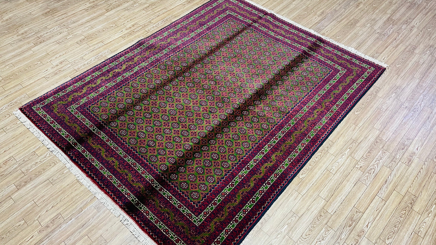 Afghan Handmade Rug - Traditional Mauri Gul – 6’ 3’’ x 4’ 10’’