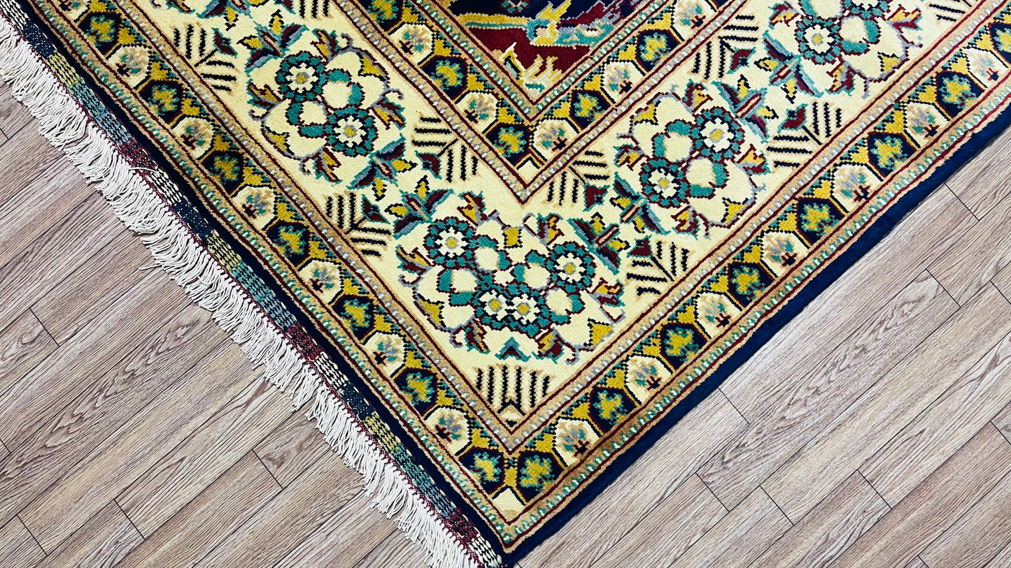 One of a Kind, Pure Wool, Naturally Dyed, Hand Knotted, Fine Afghan Tribal Merinos Area Rug – 9’ 1’’ x 6’ 8’’