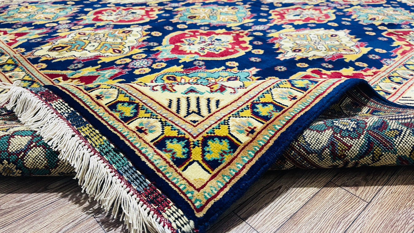 One of a Kind, Pure Wool, Naturally Dyed, Hand Knotted, Fine Afghan Tribal Merinos Area Rug – 9’ 1’’ x 6’ 8’’