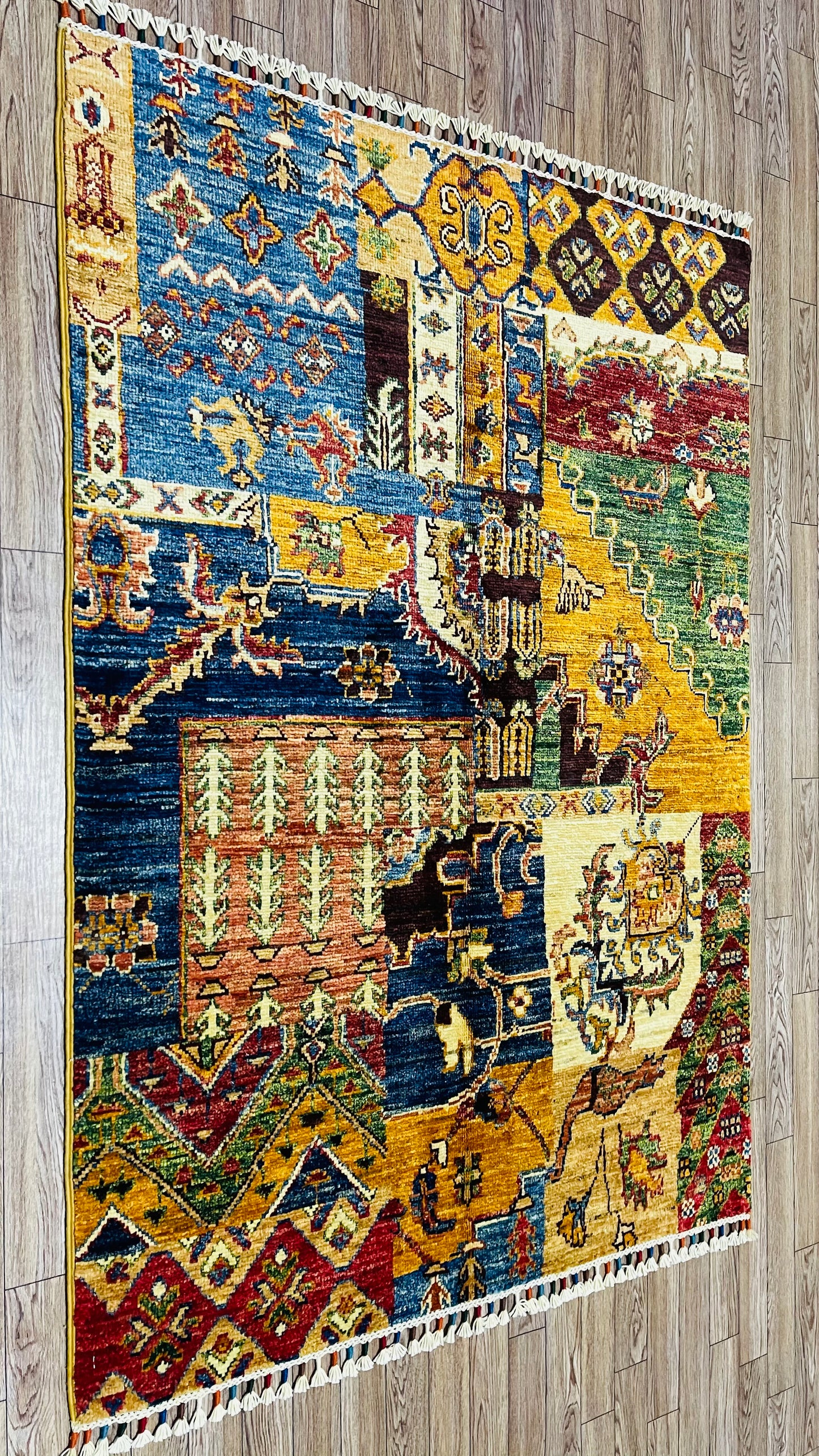 One of a Kind, Fine, Pure Wool, Naturally Dyed, Hand Knotted, Afghan Traditional Chobi Area Rug - 4’ x 2’ 9’’