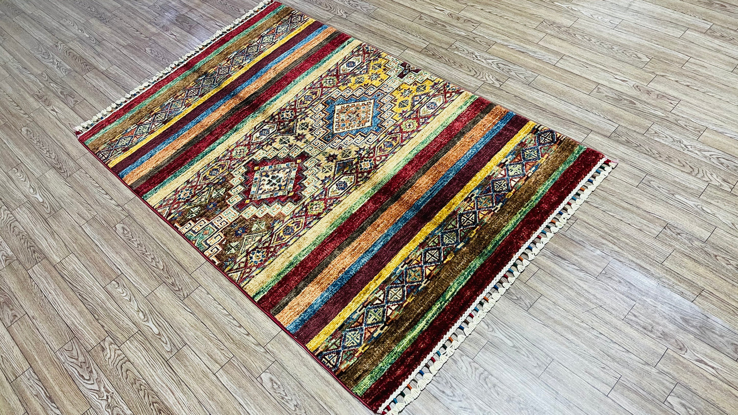 Afghan Handmade Rug -  Tribal Khorjin – 4’ 2’’ x 2’ 8’’