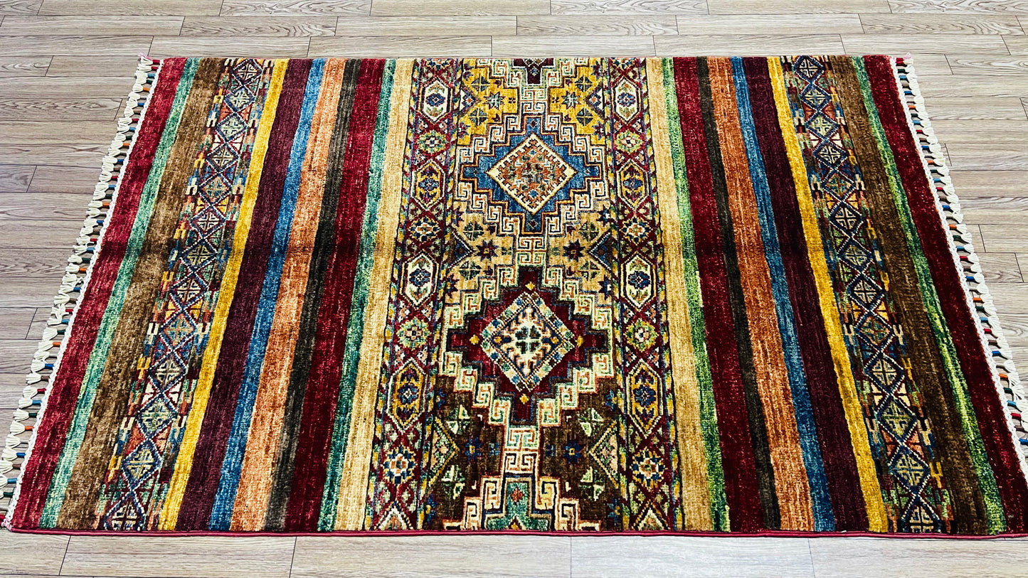 Afghan Handmade Rug -  Tribal Khorjin – 4’ 2’’ x 2’ 8’’