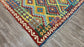 Colorful, Handwoven, Fine Afghan Maimana Kilim -Reversible Area Rug - 9’ 8’’ x 6’ 9’’