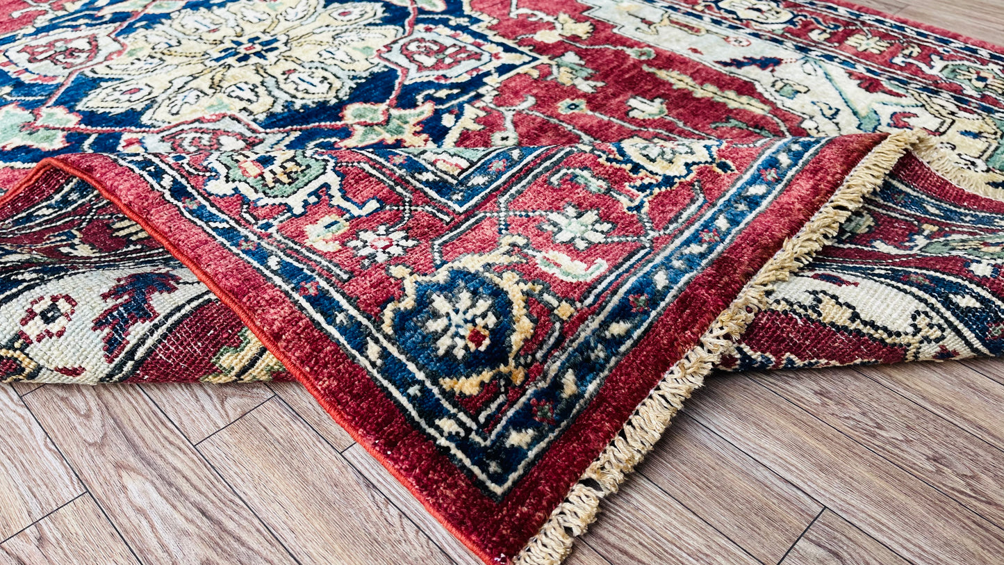 One of a Kind, Pure Wool, Naturally Dyed, Hand Knotted, Fine Afghan Traditional Haris Area Rug – 6’ 0’’ x 3’ 10’’