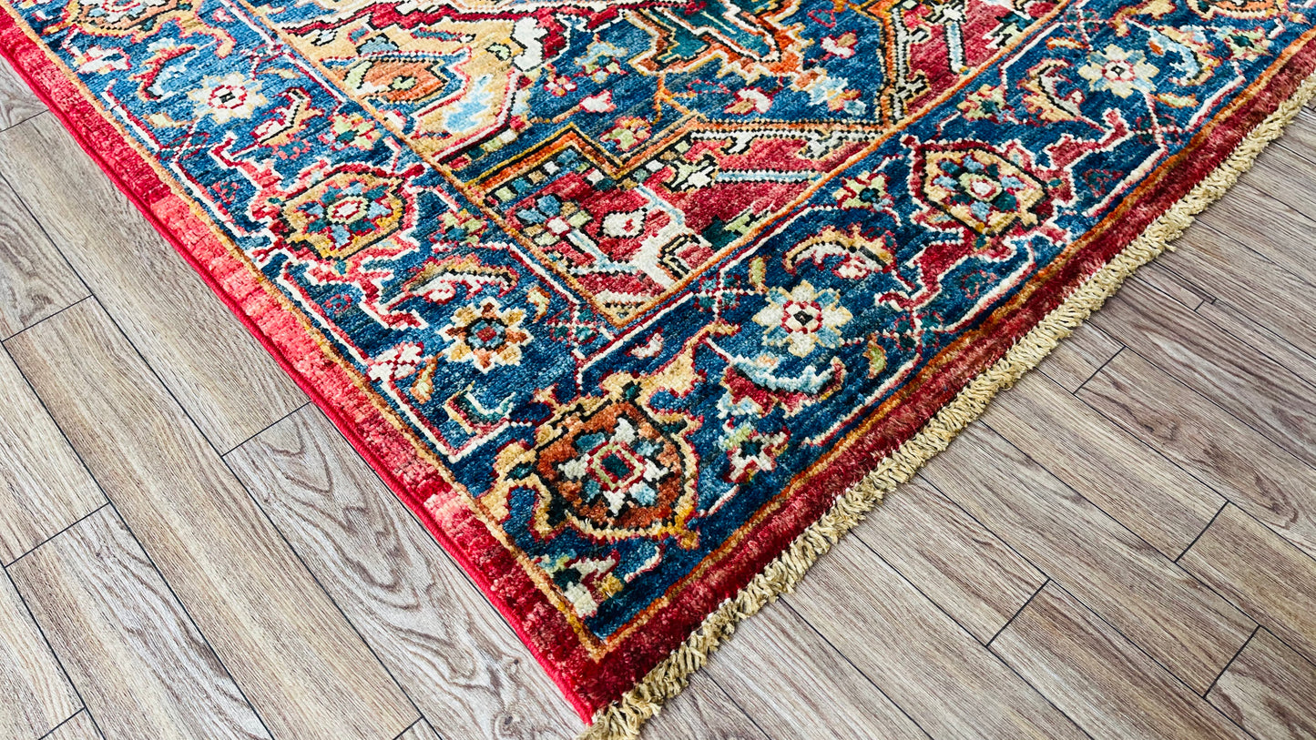 One of a Kind, Pure Wool, Naturally Dyed, Hand Knotted, Fine Afghan Traditional Haris Area Rug – 4’ 4’’ x 2’ 8’’