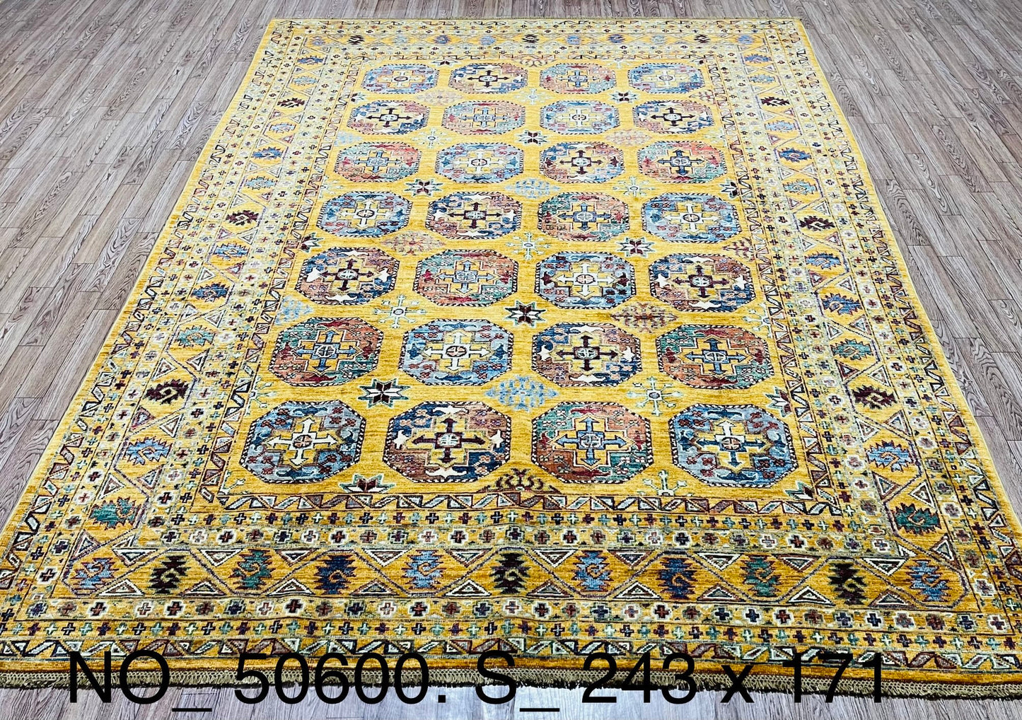 One of a Kind, Pure Wool, Naturally Dyed, Hand Knotted, Fine Afghan Traditional Feel Pai Area Rug – 7’ 12’’ x 5’ 7’’