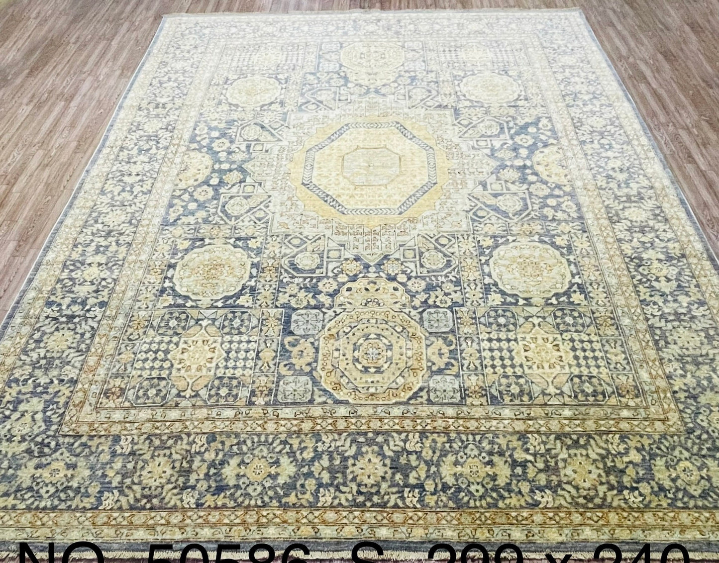 One of a Kind, Pure Wool, Naturally Dyed, Hand Knotted, Fine Afghan Tribal Mamluk Area Rug – 9’ 10’’ x 7’ 10’’