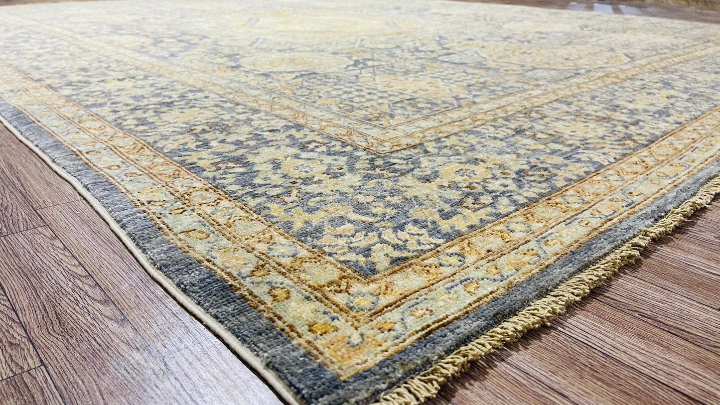 One of a Kind, Pure Wool, Naturally Dyed, Hand Knotted, Fine Afghan Tribal Mamluk Area Rug – 9’ 10’’ x 7’ 10’’